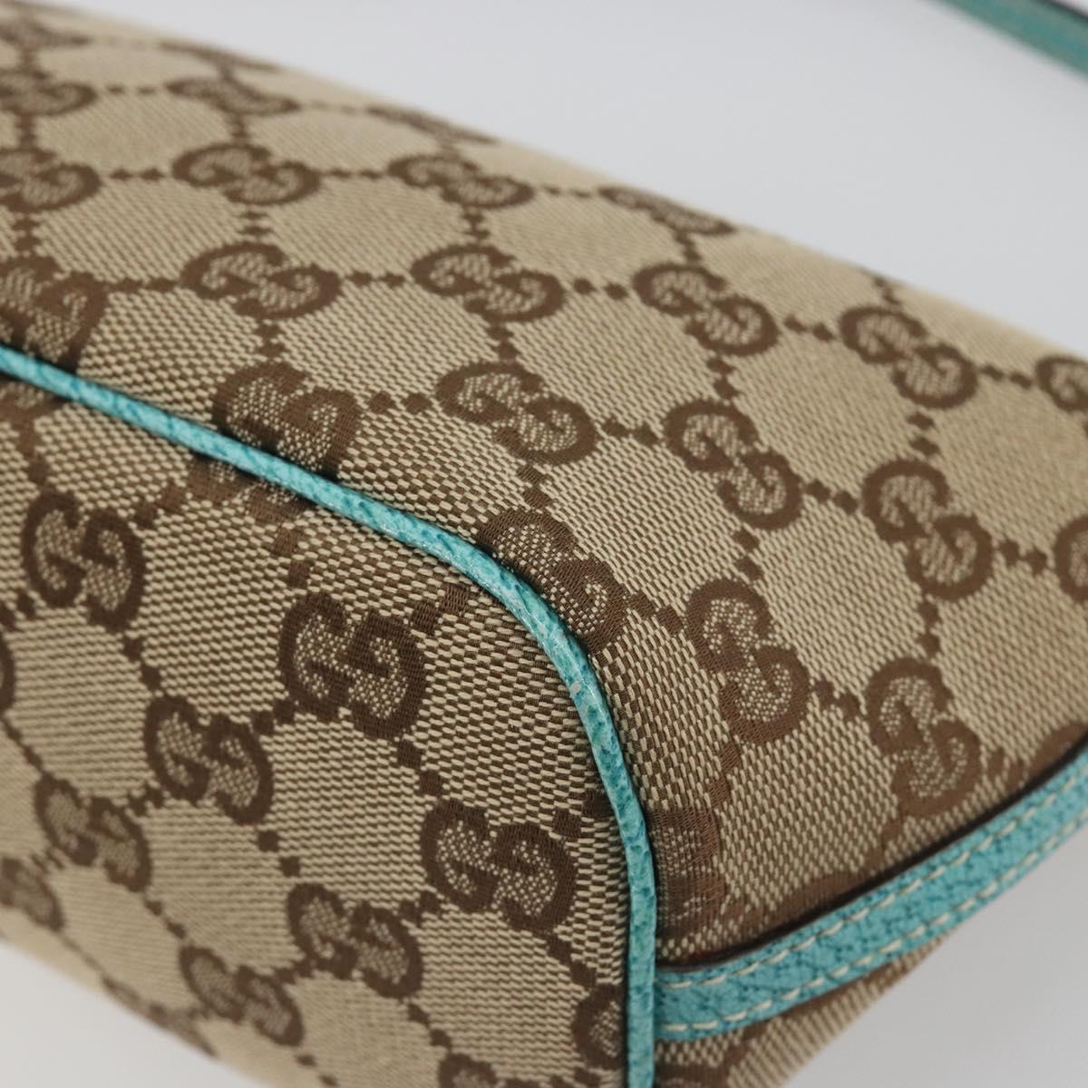 GUCCI GG Canvas Accessory Pouch Beige Silver 07198 Auth 194898V