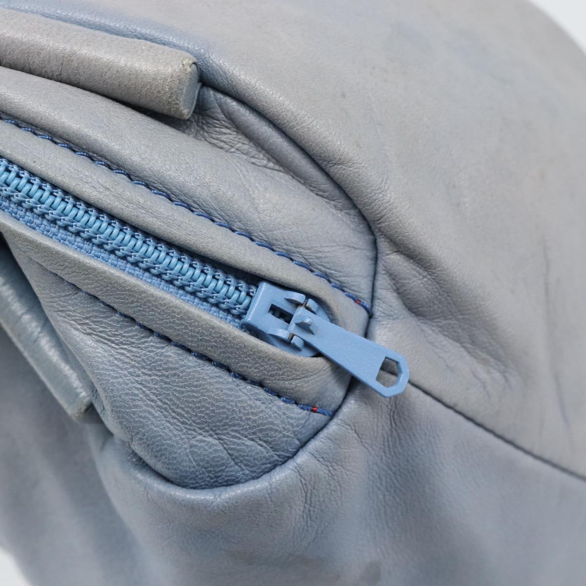 LOEWE Hand Bag Leather Light Blue Auth 194900