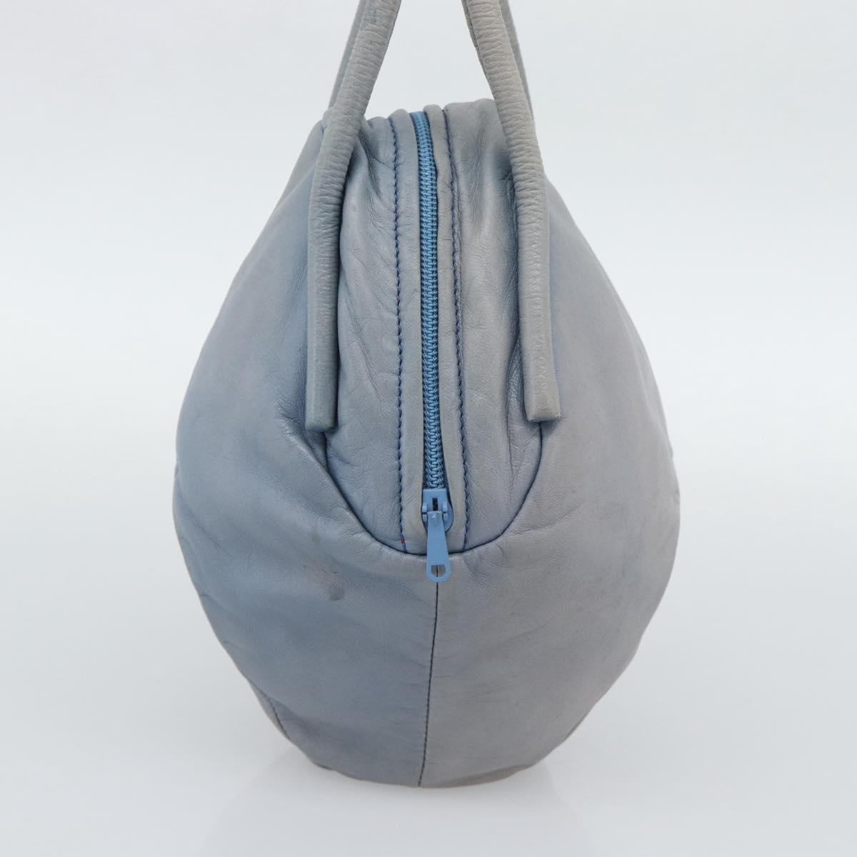 LOEWE Hand Bag Leather Light Blue Auth 194900