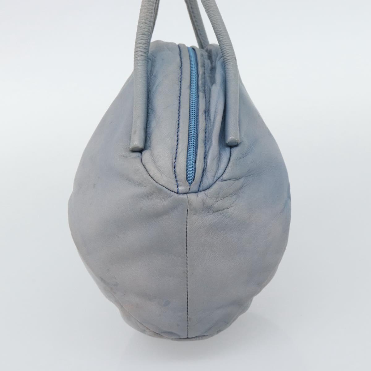 LOEWE Hand Bag Leather Light Blue Auth 194900