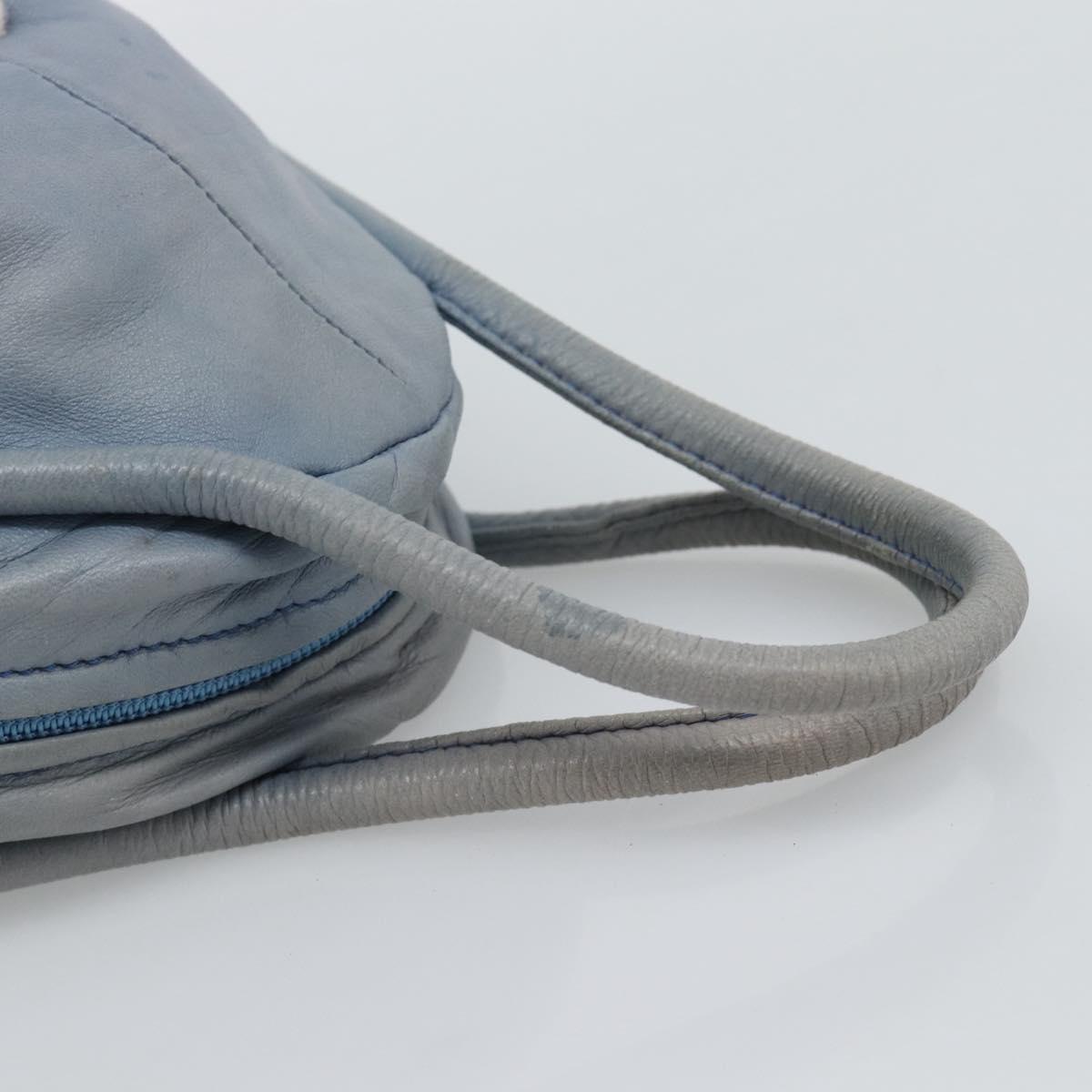 LOEWE Hand Bag Leather Light Blue Auth 194900