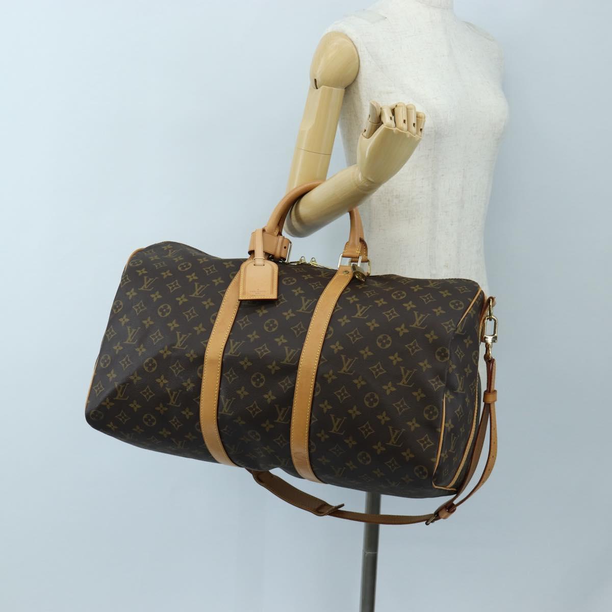 LOUIS VUITTON Monogram Keepall Bandouliere 50 Boston Bag M41416 LV Auth 194904V