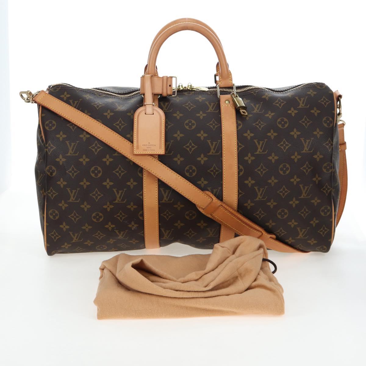 LOUIS VUITTON Monogram Keepall Bandouliere 50 Boston Bag M41416 LV Auth 194904V