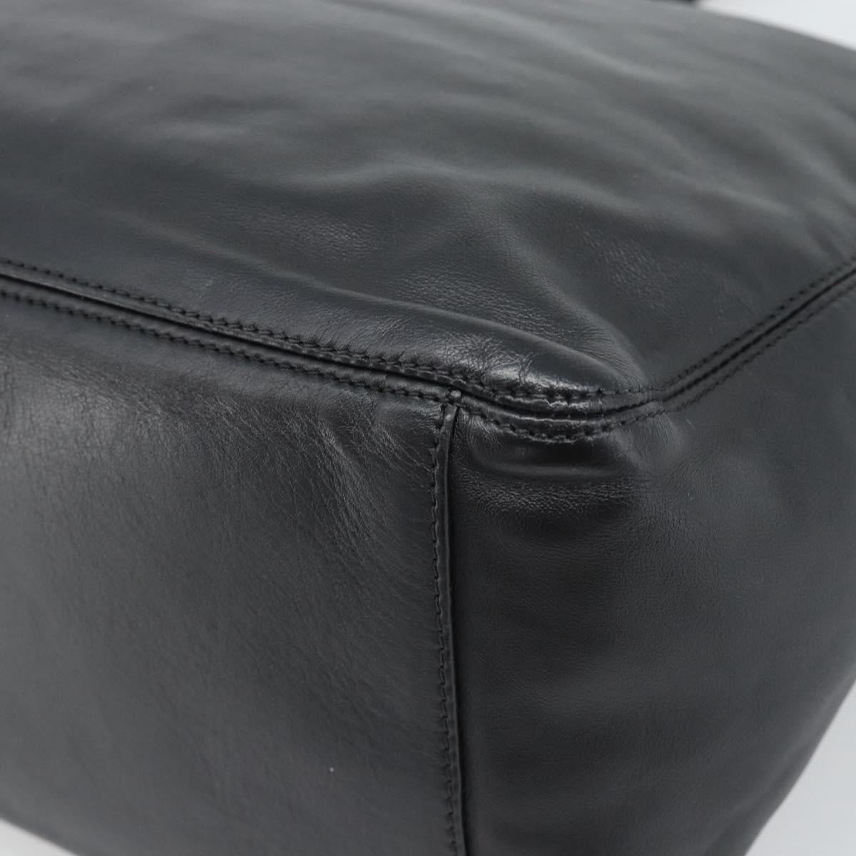 CHANEL Tote Bag Lamb Skin Black CC Auth 194905A