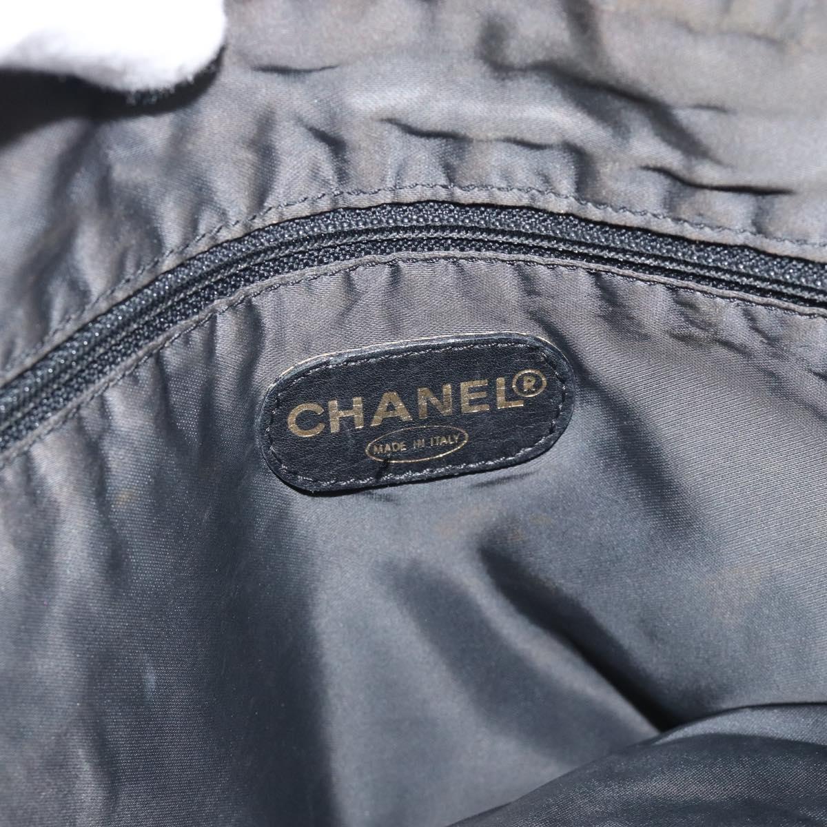CHANEL Tote Bag Lamb Skin Black CC Auth 194905A