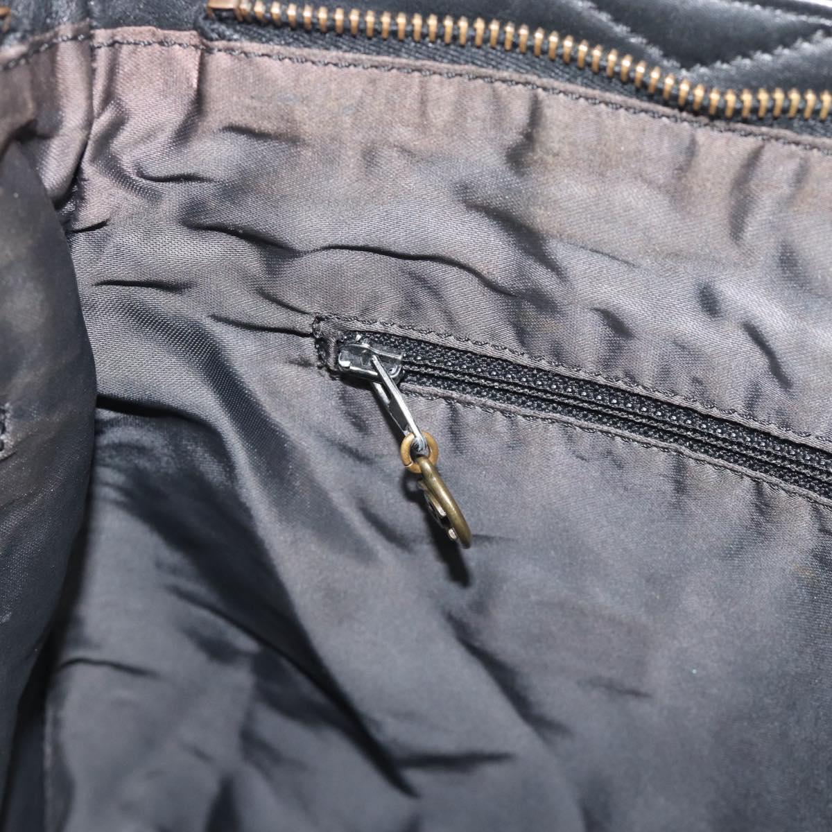 CHANEL Tote Bag Lamb Skin Black CC Auth 194905A
