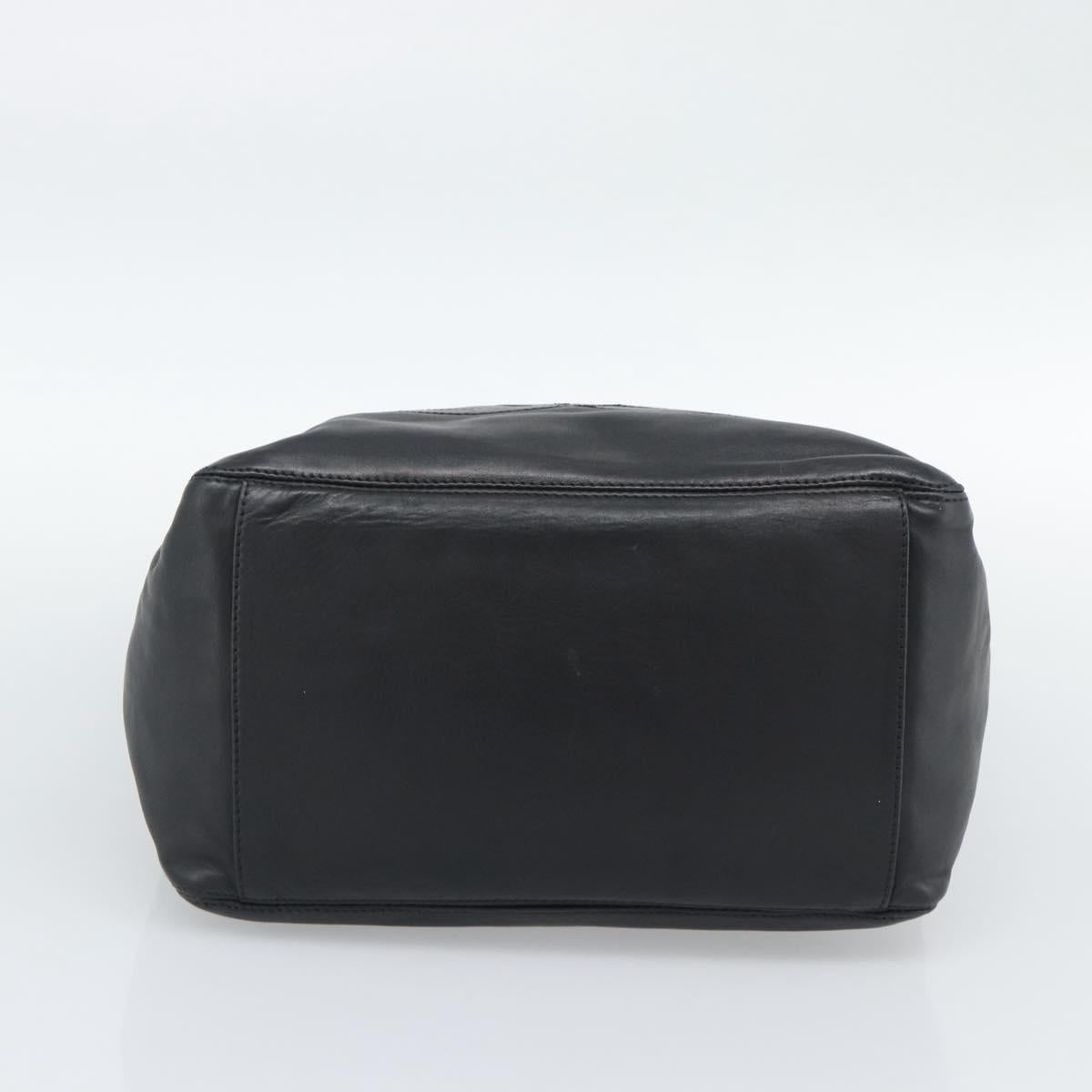 CHANEL Tote Bag Lamb Skin Black CC Auth 194905A