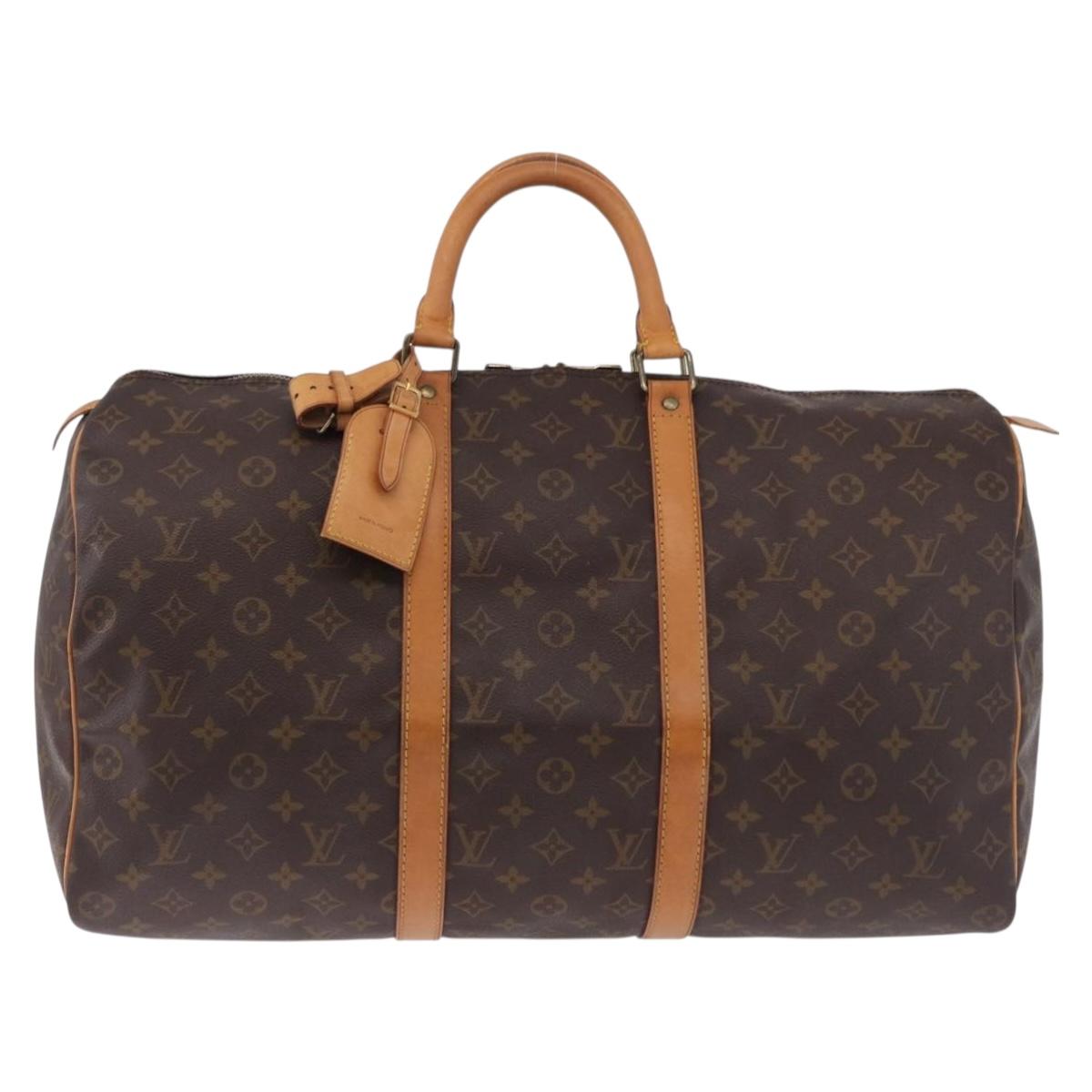 LOUIS VUITTON Monogram Keepall 50 Boston Bag M41426 LV Auth 194908V