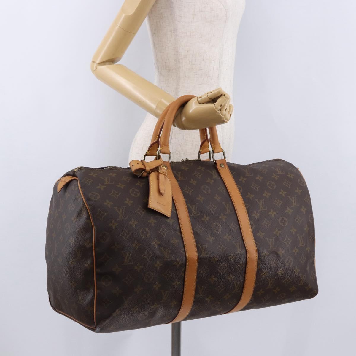 LOUIS VUITTON Monogram Keepall 50 Boston Bag M41426 LV Auth 194908V