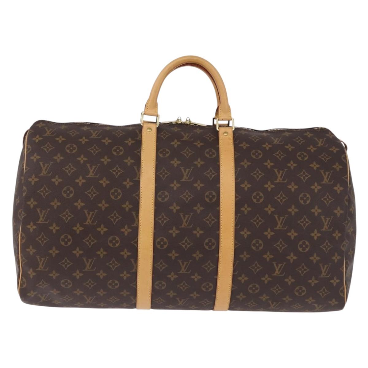 LOUIS VUITTON Monogram Keepall 55 Boston Bag M41424 LV Auth 194909SAV