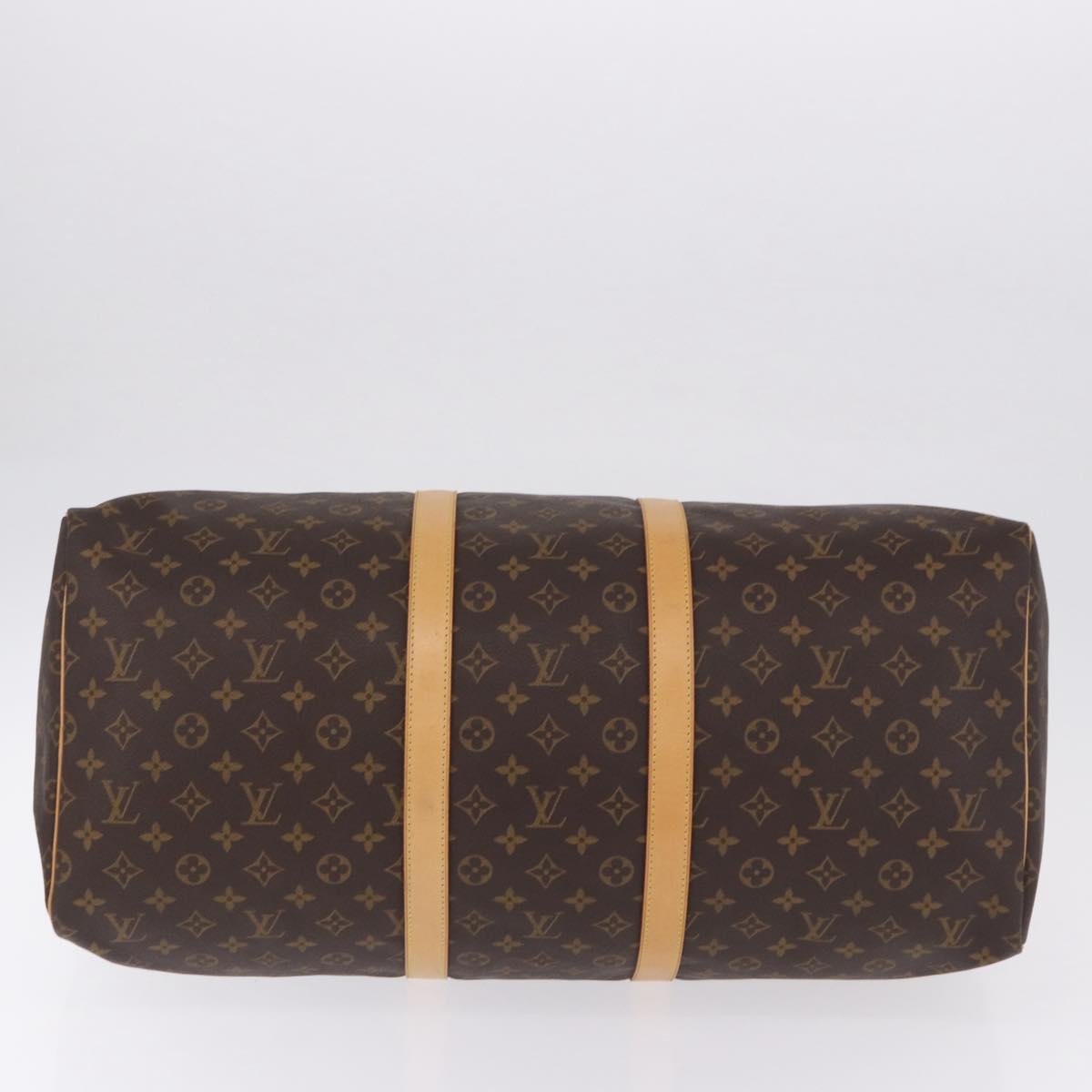 LOUIS VUITTON Monogram Keepall 55 Boston Bag M41424 LV Auth 194909SAV