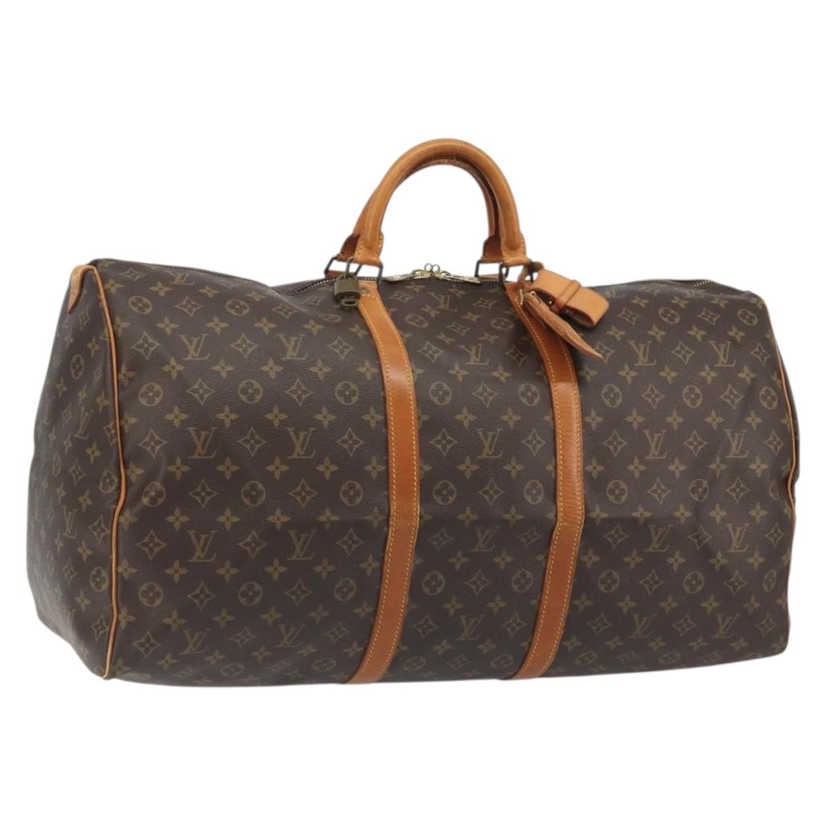 LOUIS VUITTON Monogram Keepall 60 Boston Bag M41422 LV Auth 194910A
