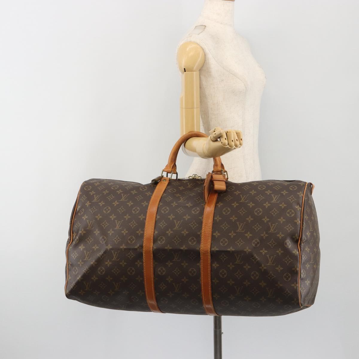LOUIS VUITTON Monogram Keepall 60 Boston Bag M41422 LV Auth 194910A