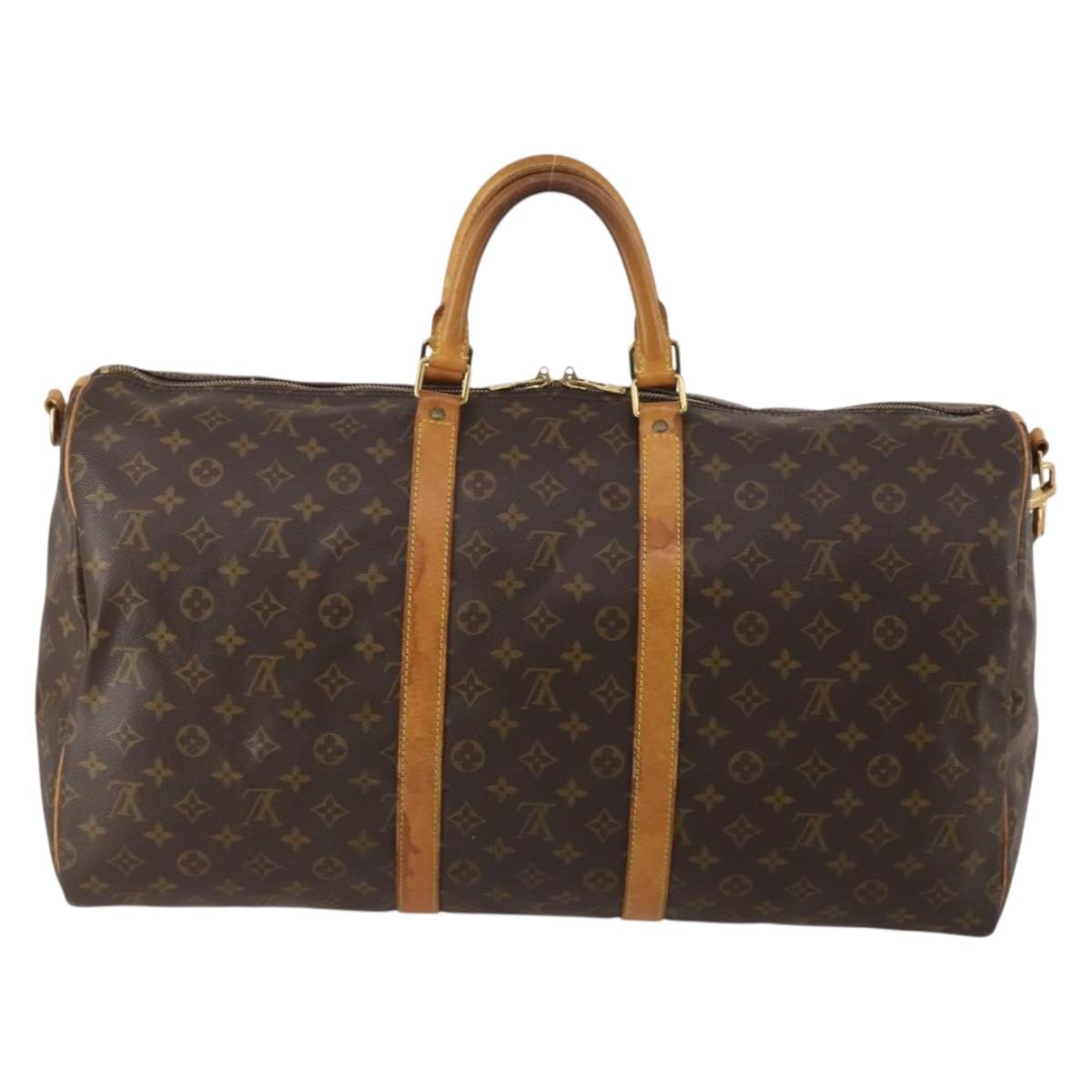 LOUIS VUITTON Monogram Keepall Bandouliere 55 Boston Bag M41414 LV Auth 194911