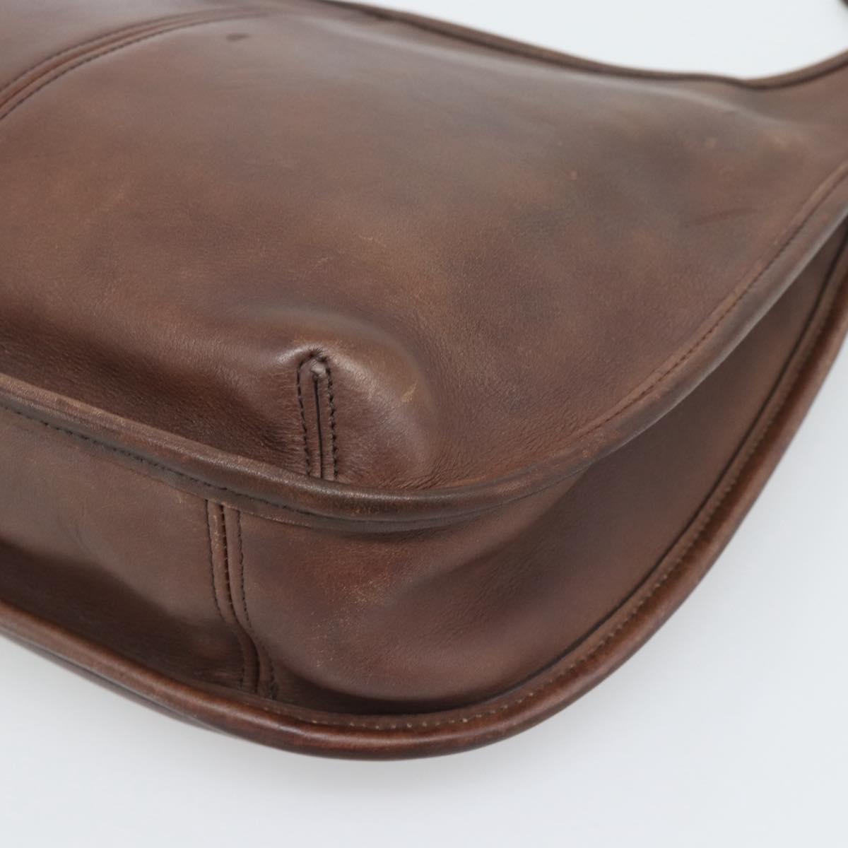 Coach Shoulder Bag Leather Brown Gold Auth 194914A