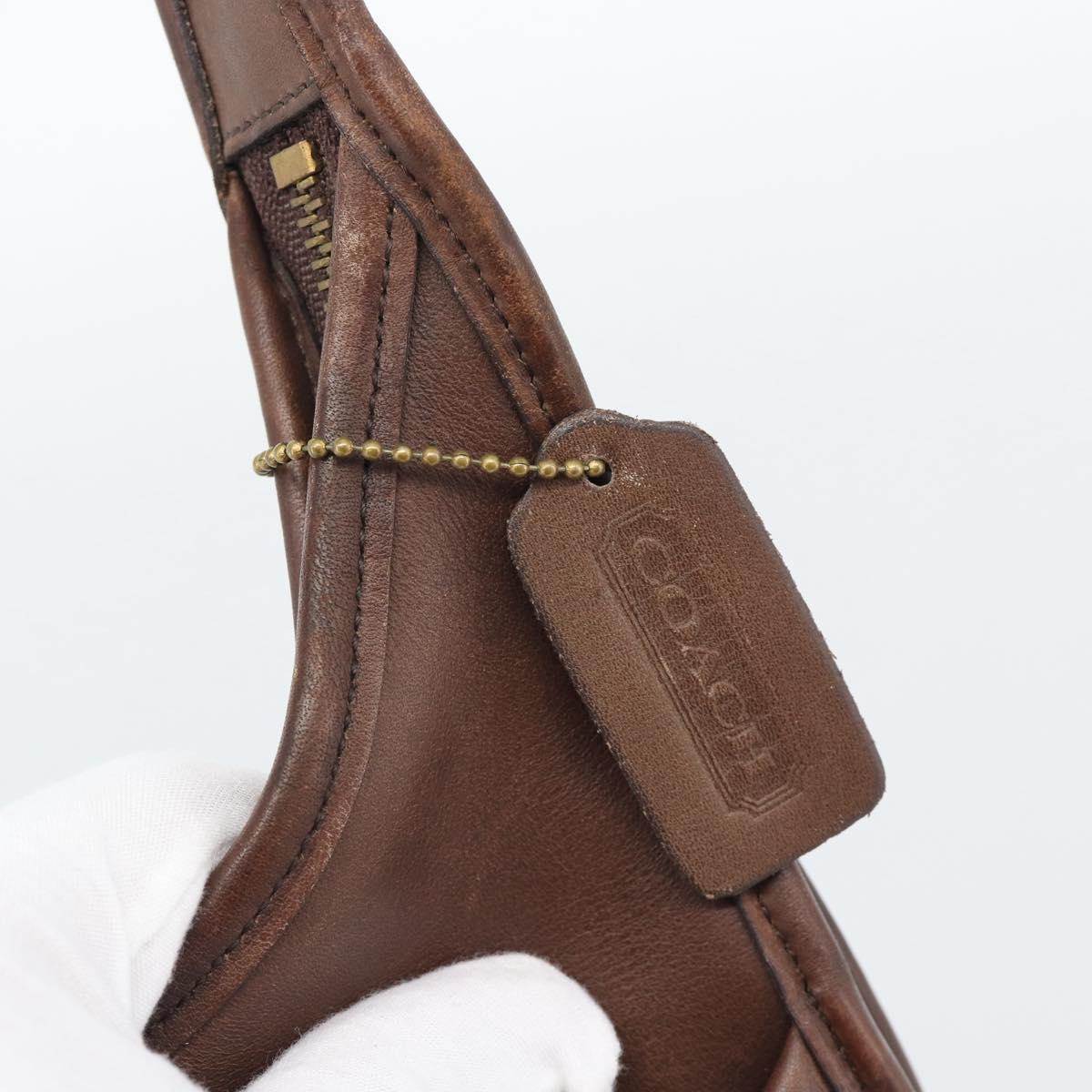 Coach Shoulder Bag Leather Brown Gold Auth 194914A