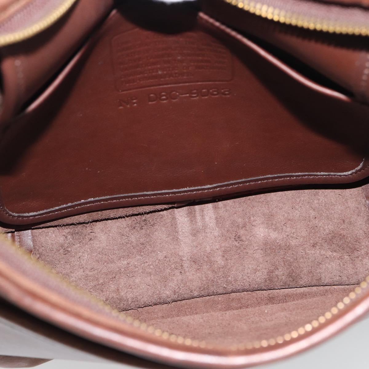 Coach Shoulder Bag Leather Brown Gold Auth 194914A