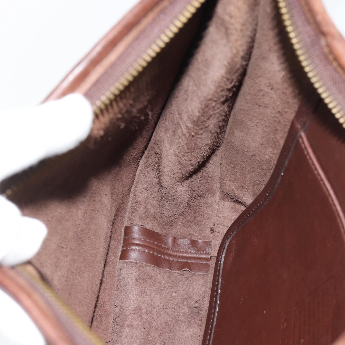Coach Shoulder Bag Leather Brown Gold Auth 194914A