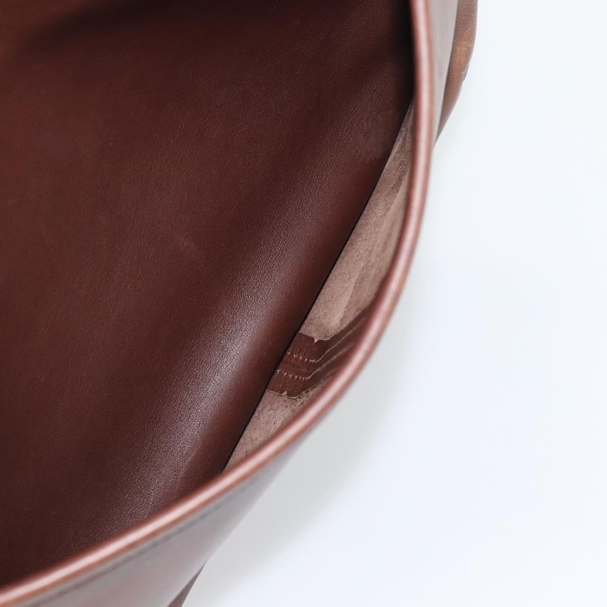Coach Shoulder Bag Leather Brown Gold Auth 194914A