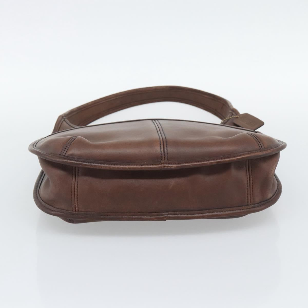 Coach Shoulder Bag Leather Brown Gold Auth 194914A