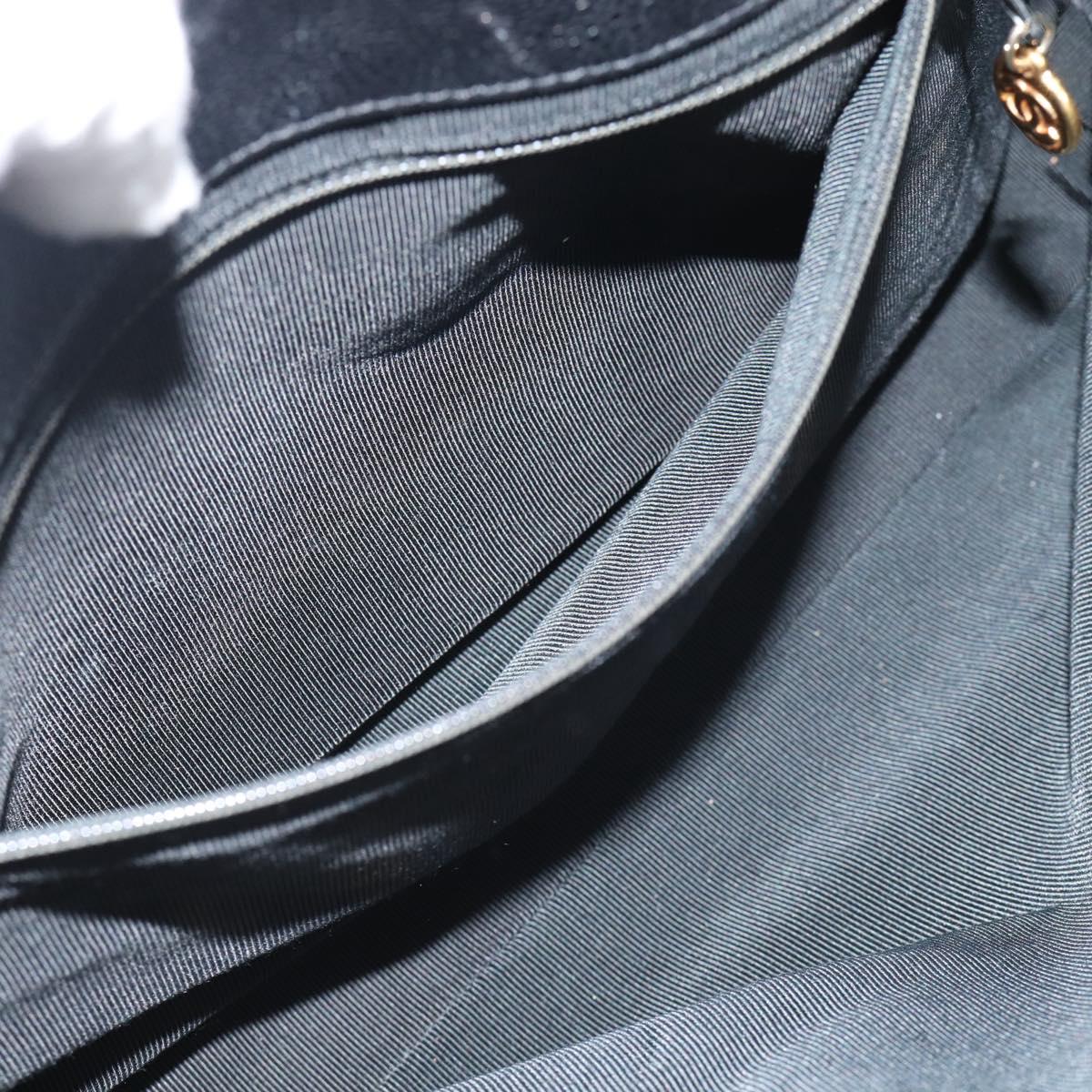 CHANEL Chain Shoulder Tote Bag Caviar Skin Black Gold CC Auth 194920SAM