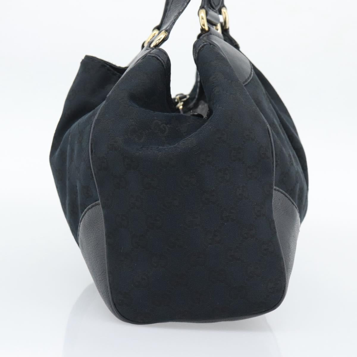 GUCCI GG Canvas Tote Bag Black Gold 223972 Auth 194923V