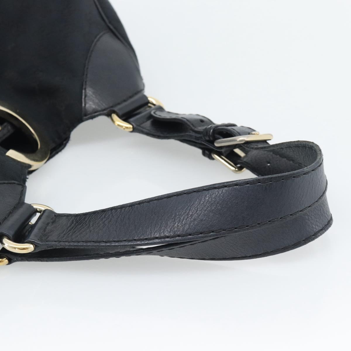 GUCCI GG Canvas Tote Bag Black Gold 223972 Auth 194923V