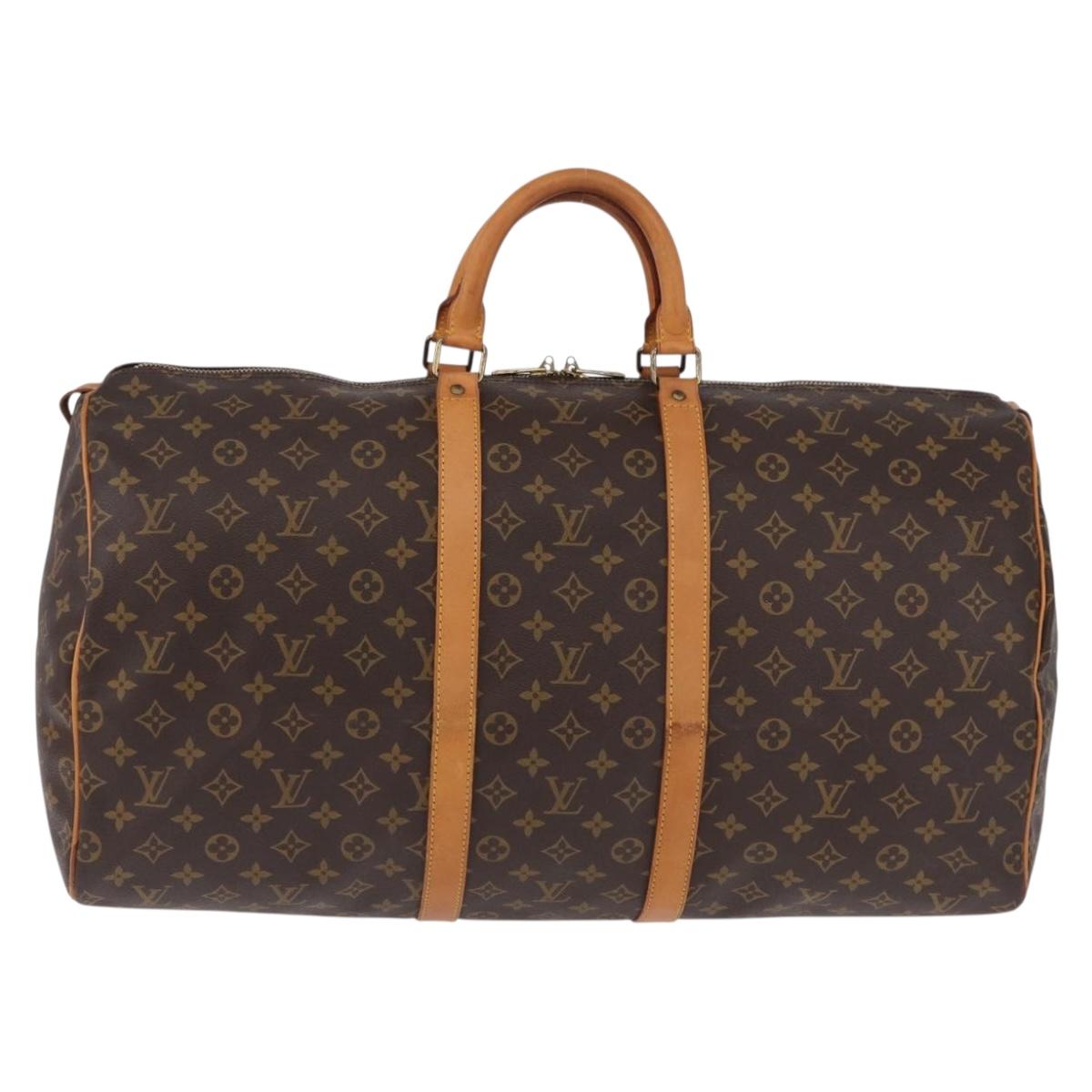 LOUIS VUITTON Monogram Keepall 55 Boston Bag M41424 LV Auth 194931V