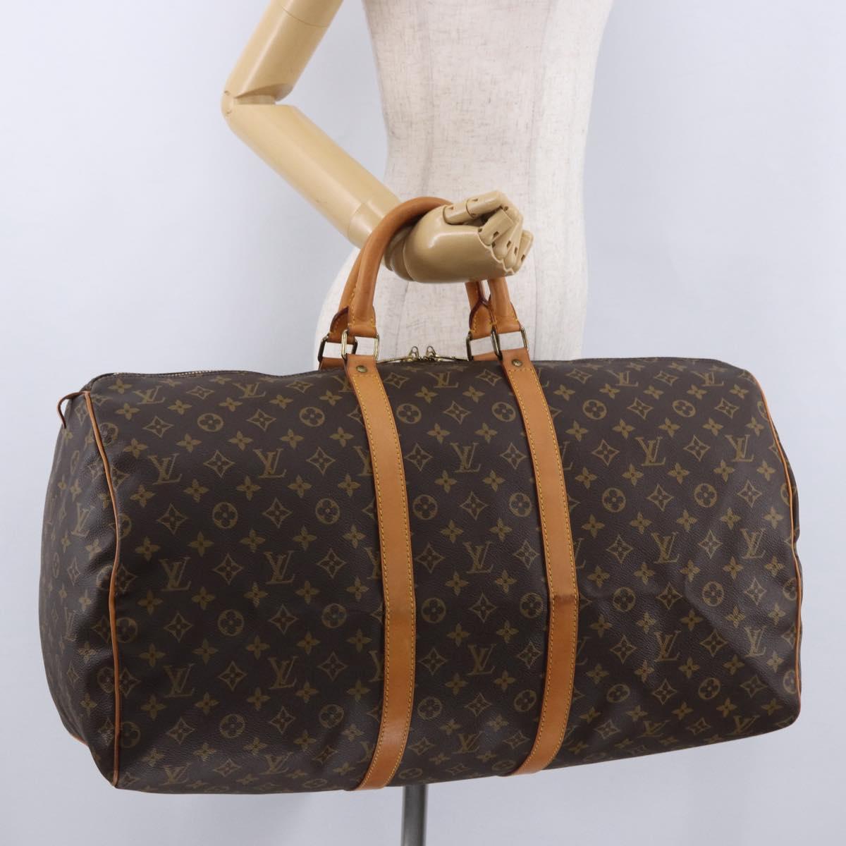 LOUIS VUITTON Monogram Keepall 55 Boston Bag M41424 LV Auth 194931V