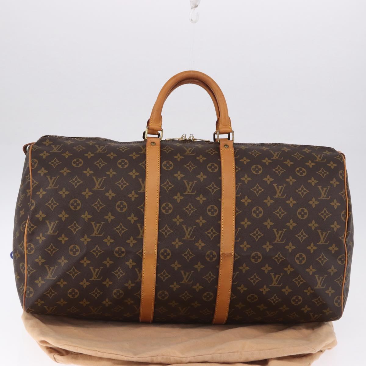 LOUIS VUITTON Monogram Keepall 55 Boston Bag M41424 LV Auth 194931V
