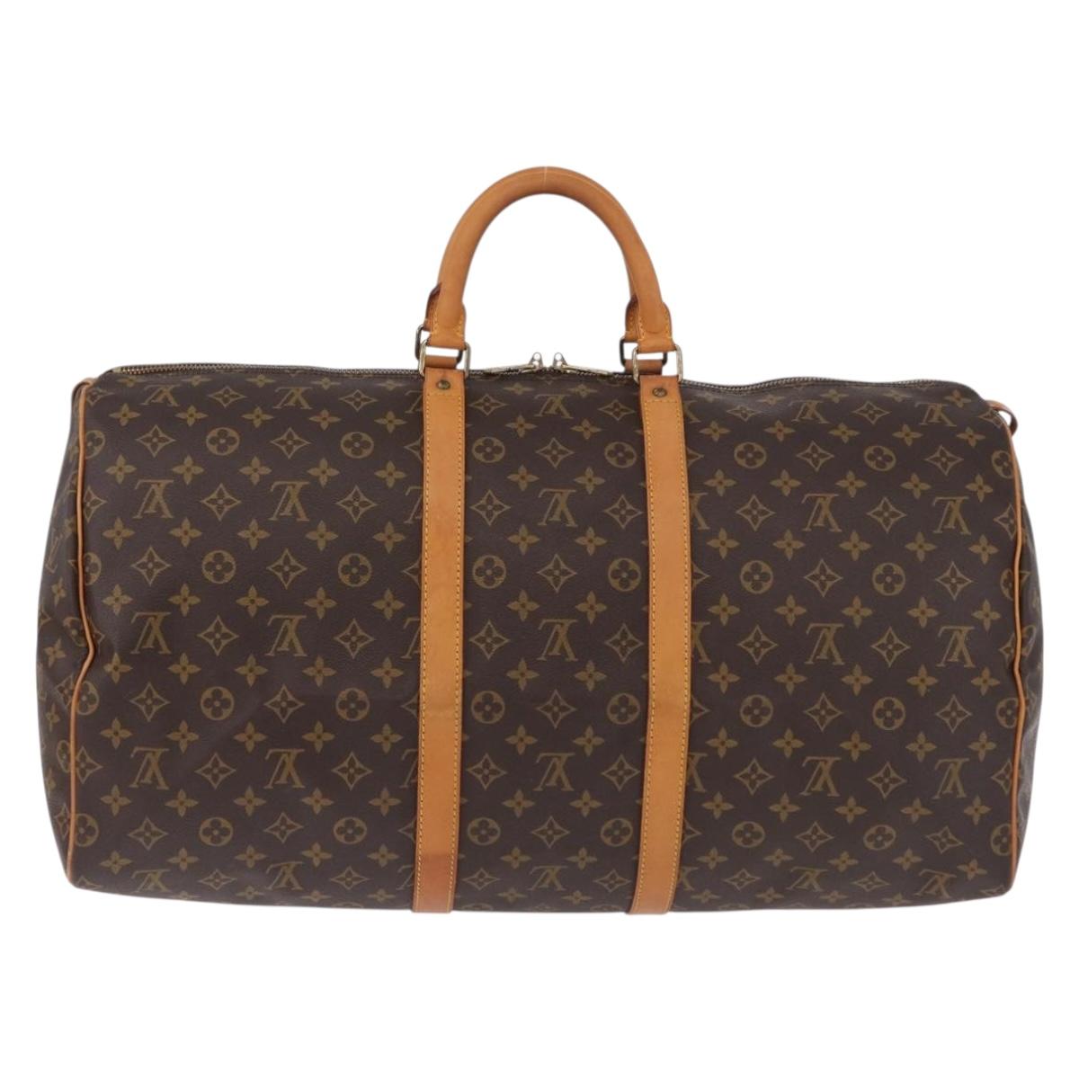 LOUIS VUITTON Monogram Keepall 55 Boston Bag M41424 LV Auth 194931V