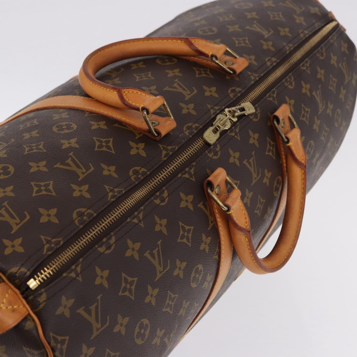 LOUIS VUITTON Monogram Keepall 55 Boston Bag M41424 LV Auth 194931V