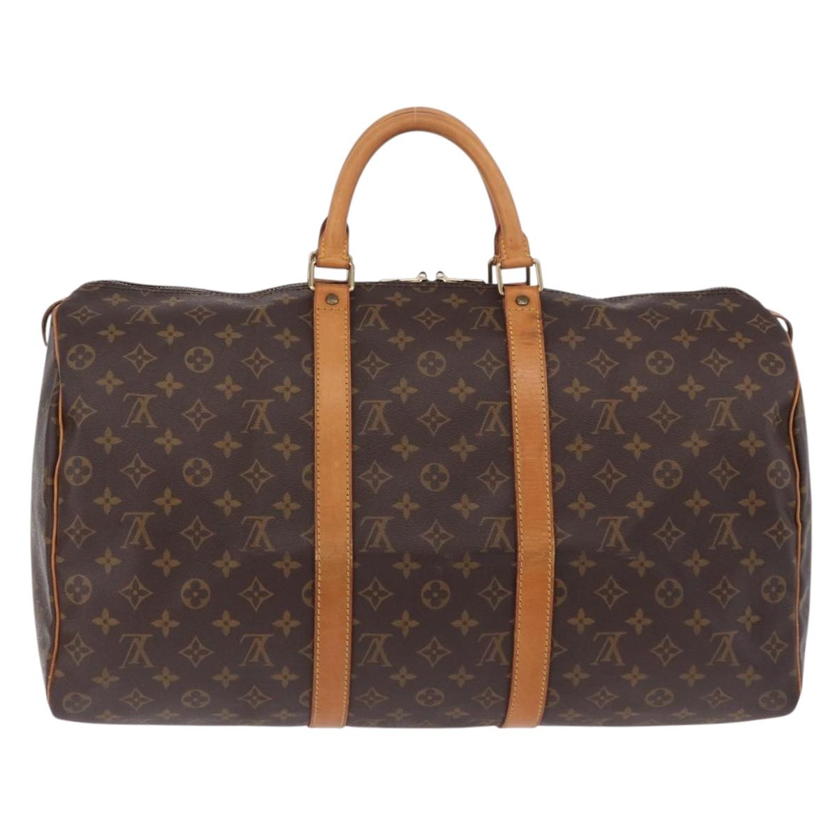 LOUIS VUITTON Monogram Keepall 50 Boston Bag M41426 LV Auth 194932V