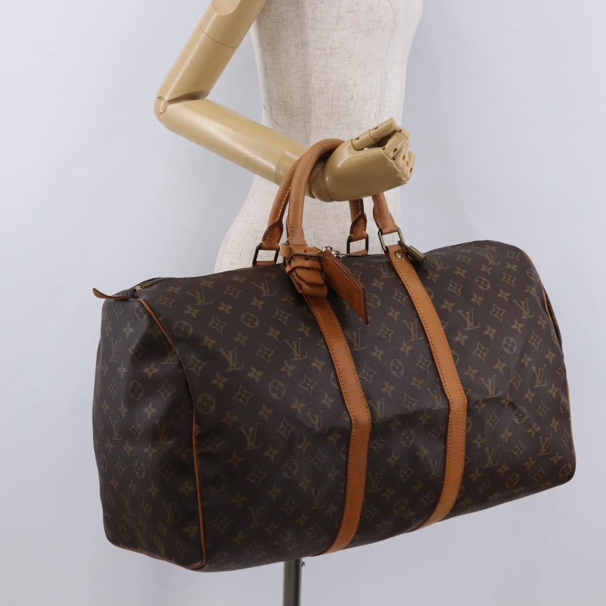 LOUIS VUITTON Monogram Keepall 50 Boston Bag M41426 LV Auth 194934V