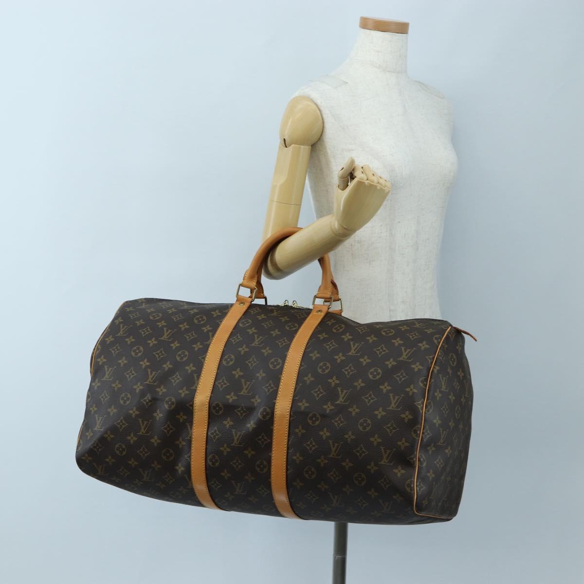 LOUIS VUITTON Monogram Keepall 55 Boston Bag M41424 LV Auth 194935V