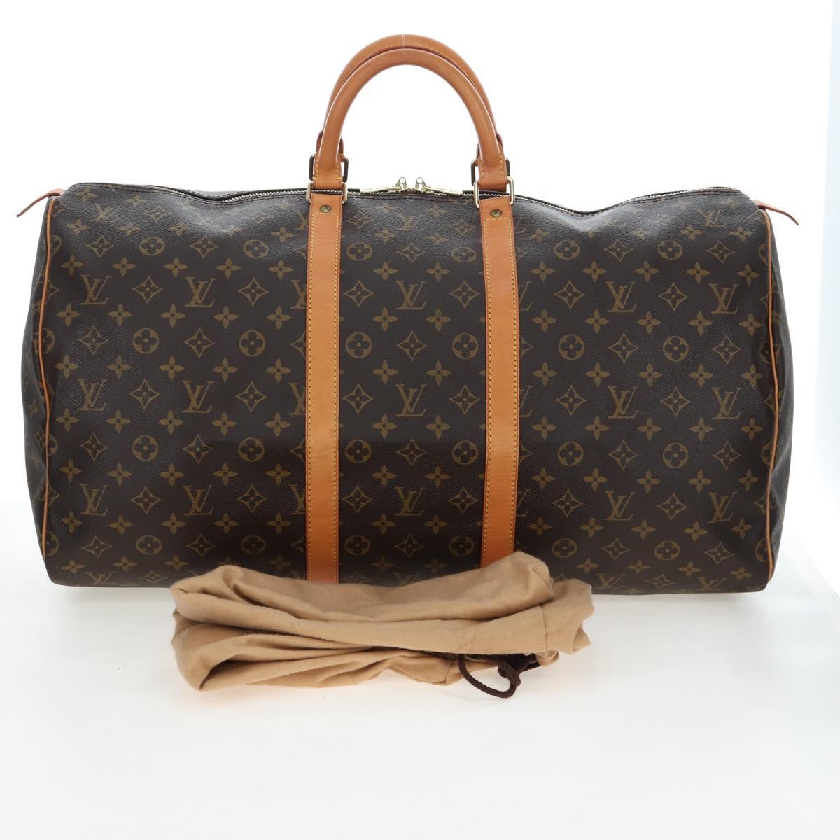 LOUIS VUITTON Monogram Keepall 55 Boston Bag M41424 LV Auth 194935V
