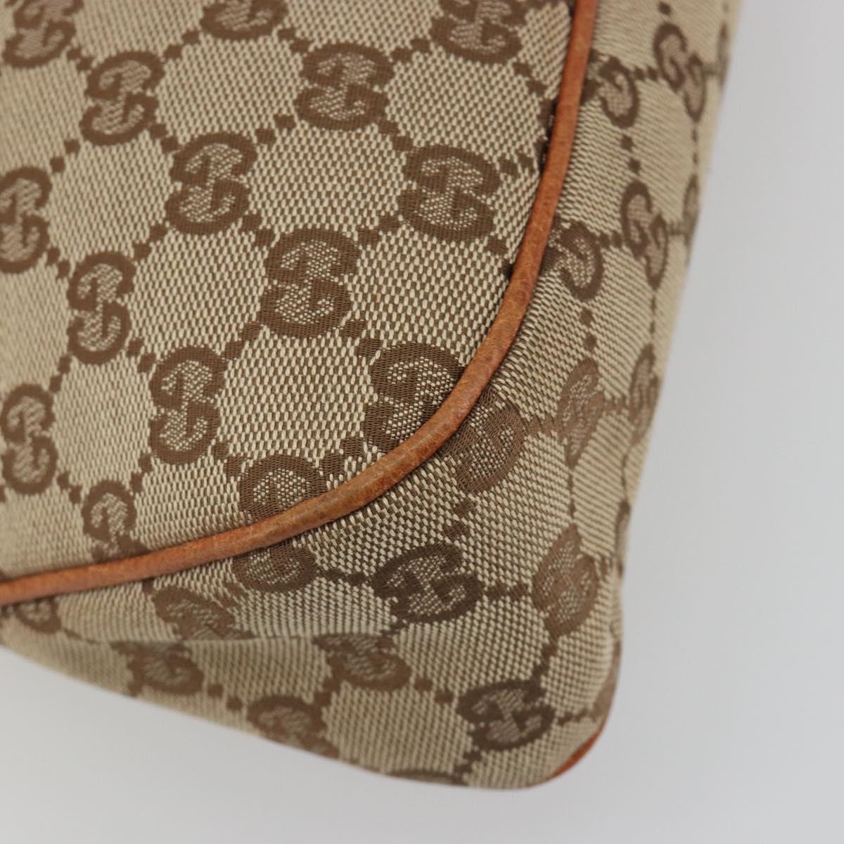 GUCCI GG Canvas Hand Bag Silver Beige 121023 Auth 194941V
