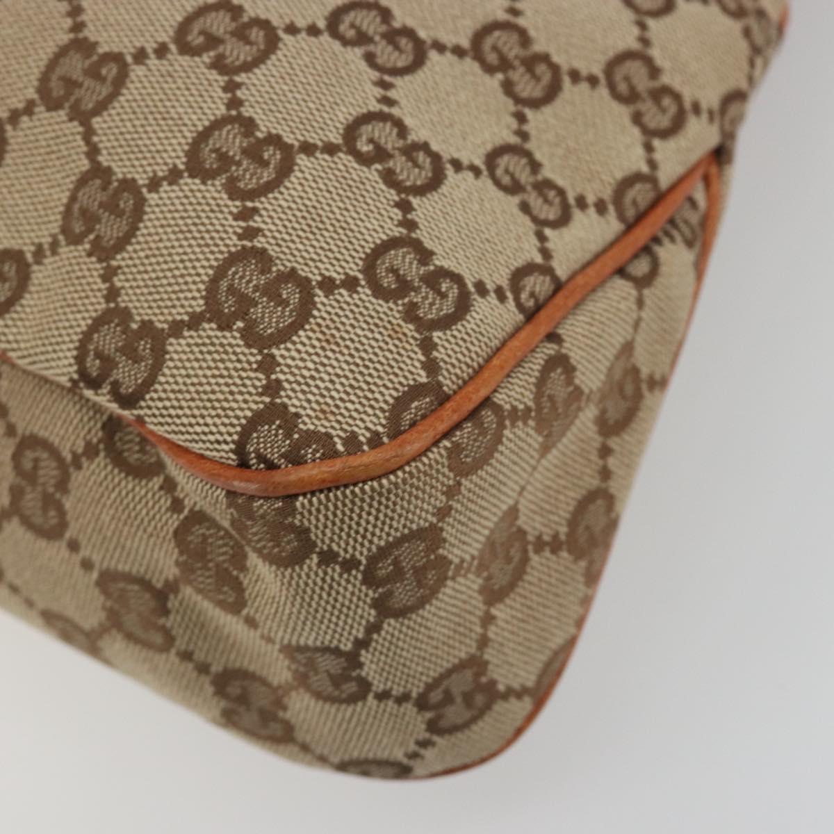 GUCCI GG Canvas Hand Bag Silver Beige 121023 Auth 194941V