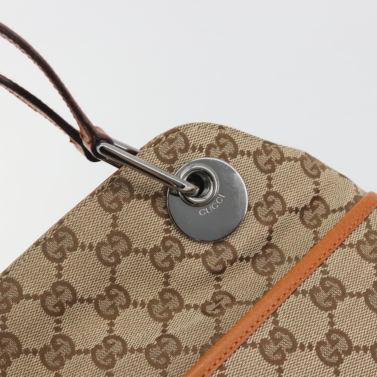 GUCCI GG Canvas Hand Bag Silver Beige 121023 Auth 194941V