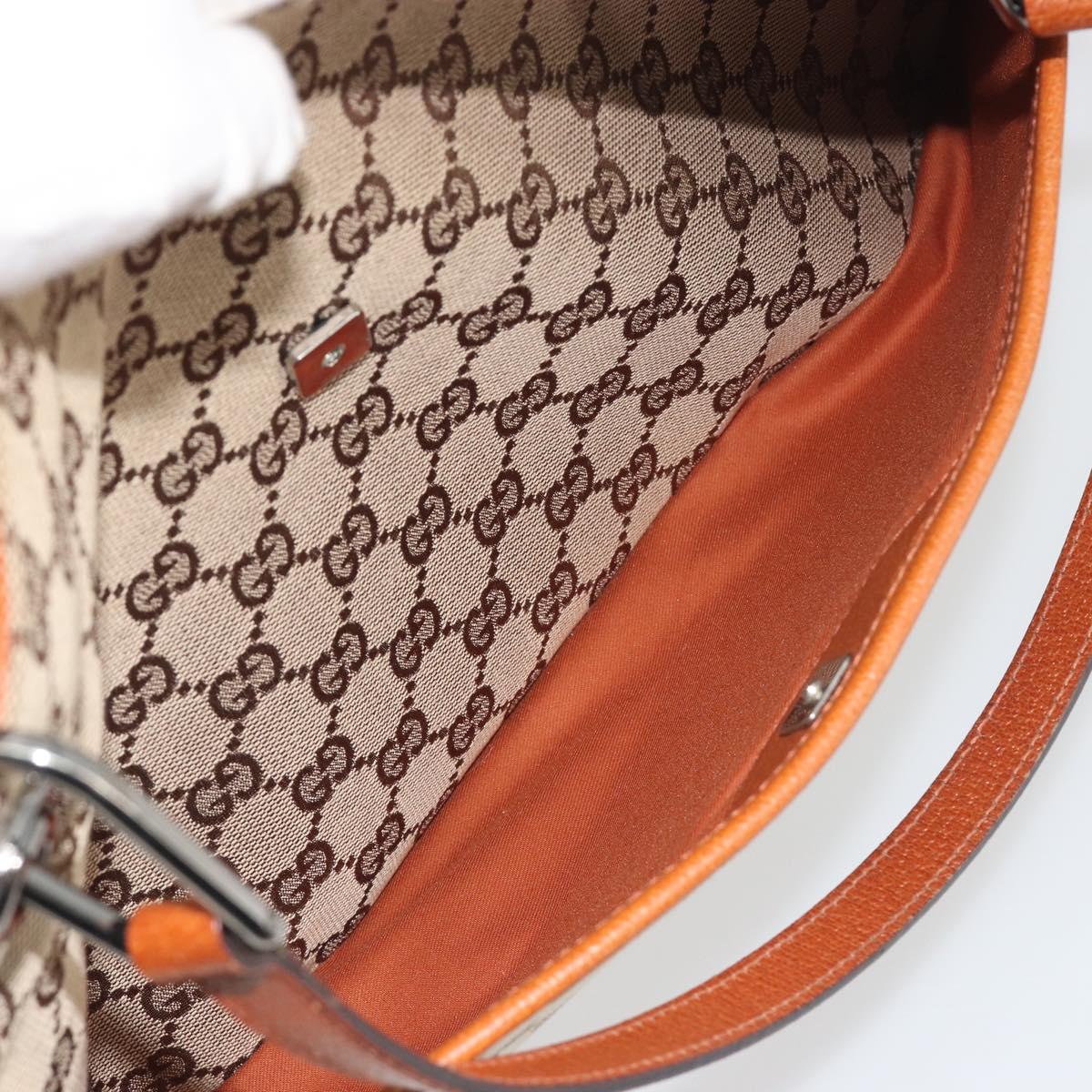 GUCCI GG Canvas Hand Bag Silver Beige 121023 Auth 194941V