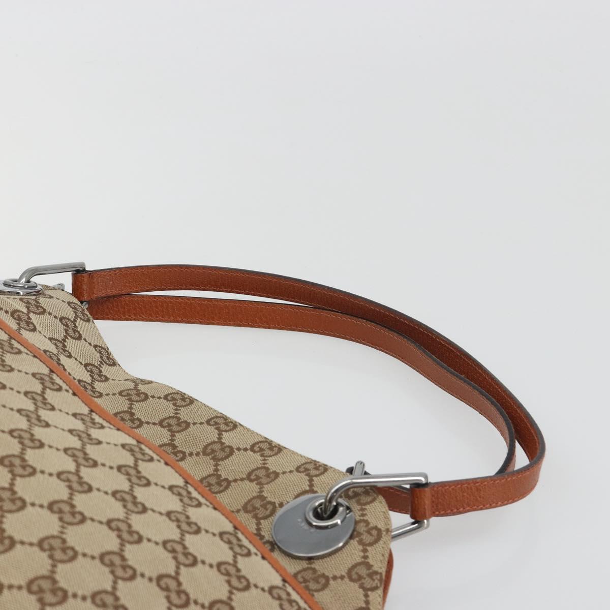 GUCCI GG Canvas Hand Bag Silver Beige 121023 Auth 194941V
