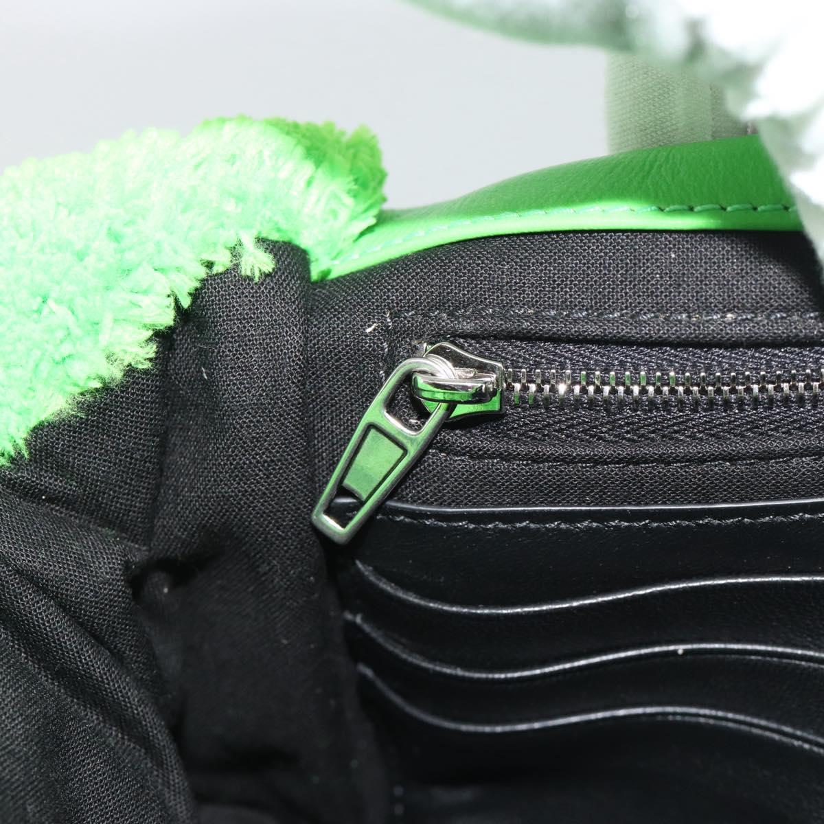 BALENCIAGA Chain Monaco Shoulder Bag Pile Green Silver 319376 Auth 194951V