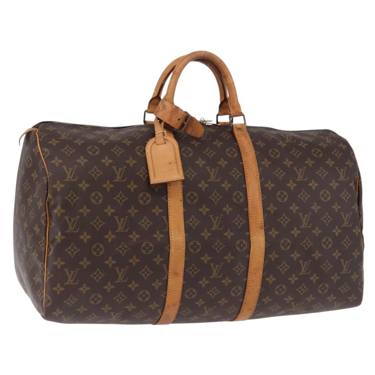 LOUIS VUITTON Monogram Keepall 55 Boston Bag M41424 LV Auth 194952
