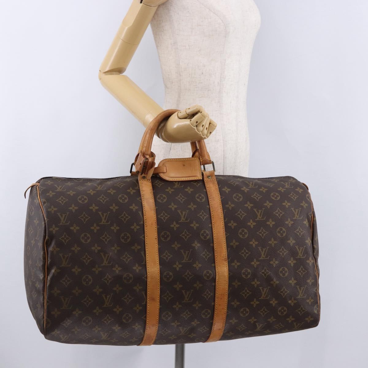 LOUIS VUITTON Monogram Keepall 55 Boston Bag M41424 LV Auth 194952