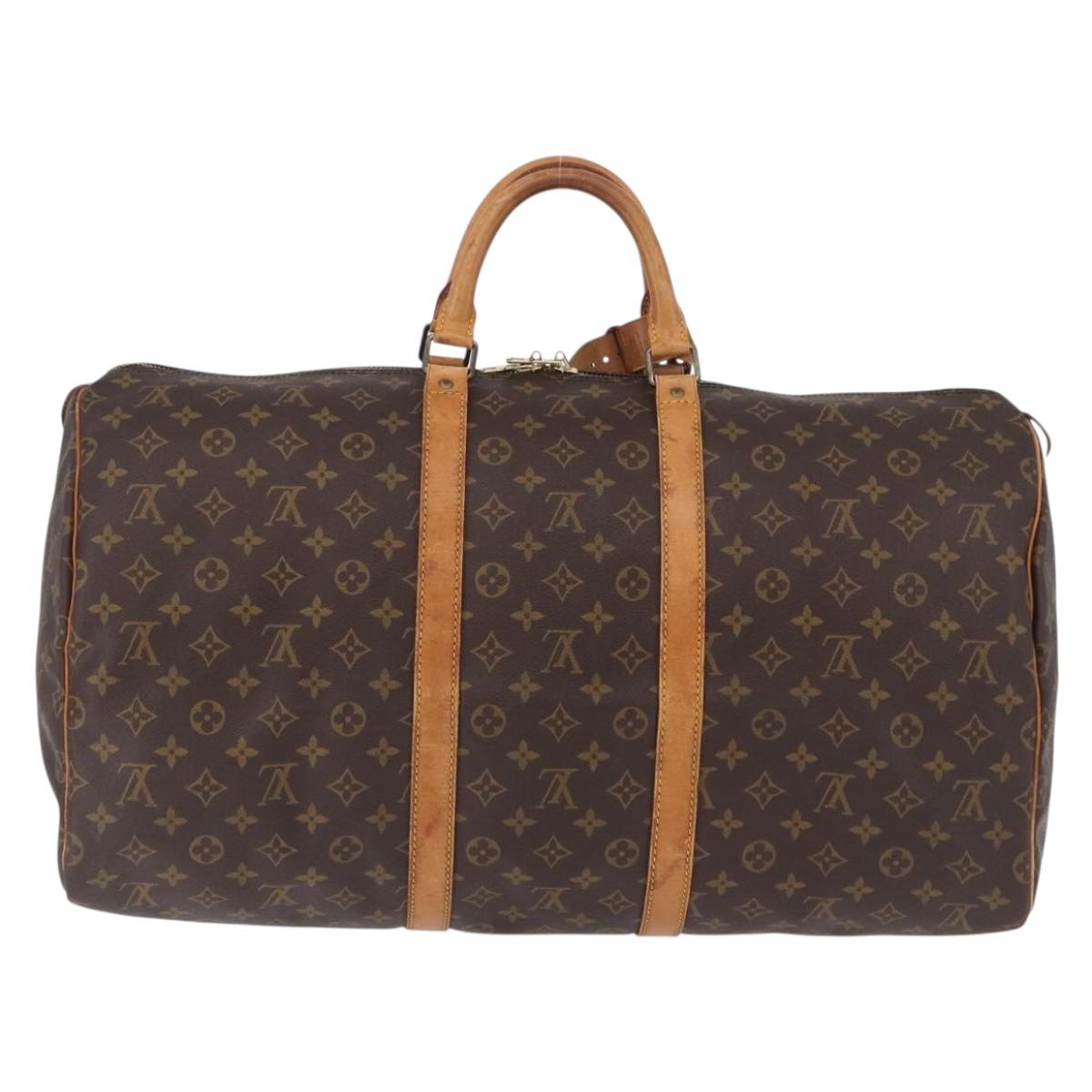 LOUIS VUITTON Monogram Keepall 55 Boston Bag M41424 LV Auth 194952