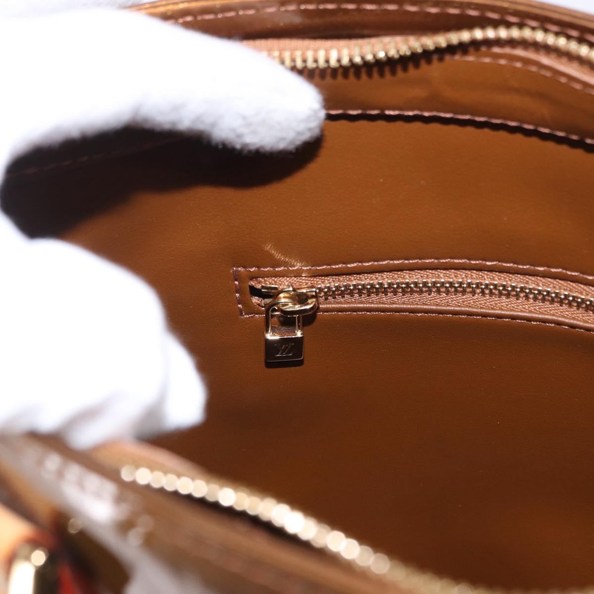 LOUIS VUITTON Monogram Vernis Houston Hand Bag Bronze M91122 LV Auth 194955V