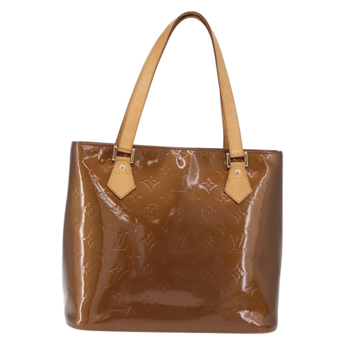 LOUIS VUITTON Monogram Vernis Houston Hand Bag Bronze M91122 LV Auth 194955V