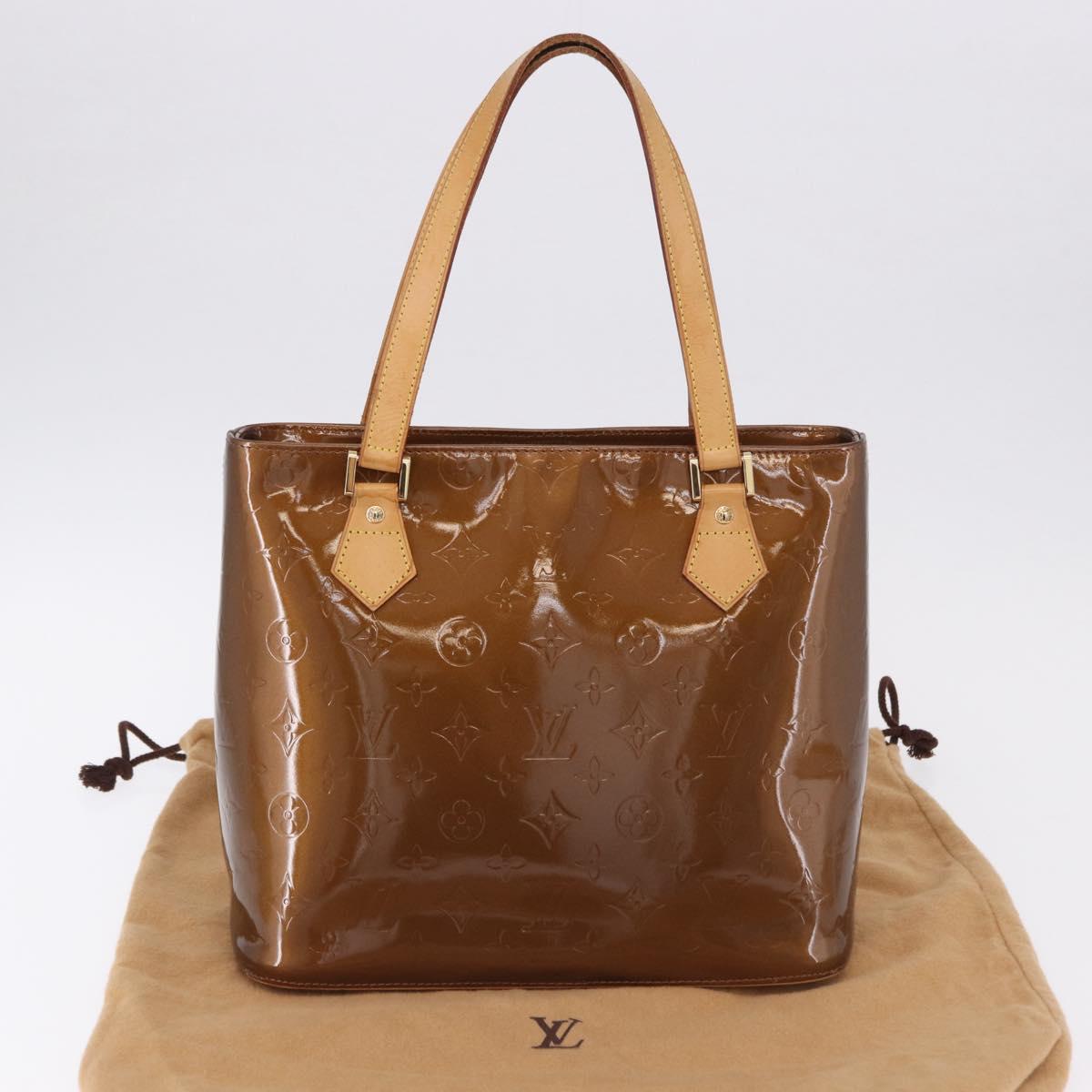 LOUIS VUITTON Monogram Vernis Houston Hand Bag Bronze M91122 LV Auth 194955V