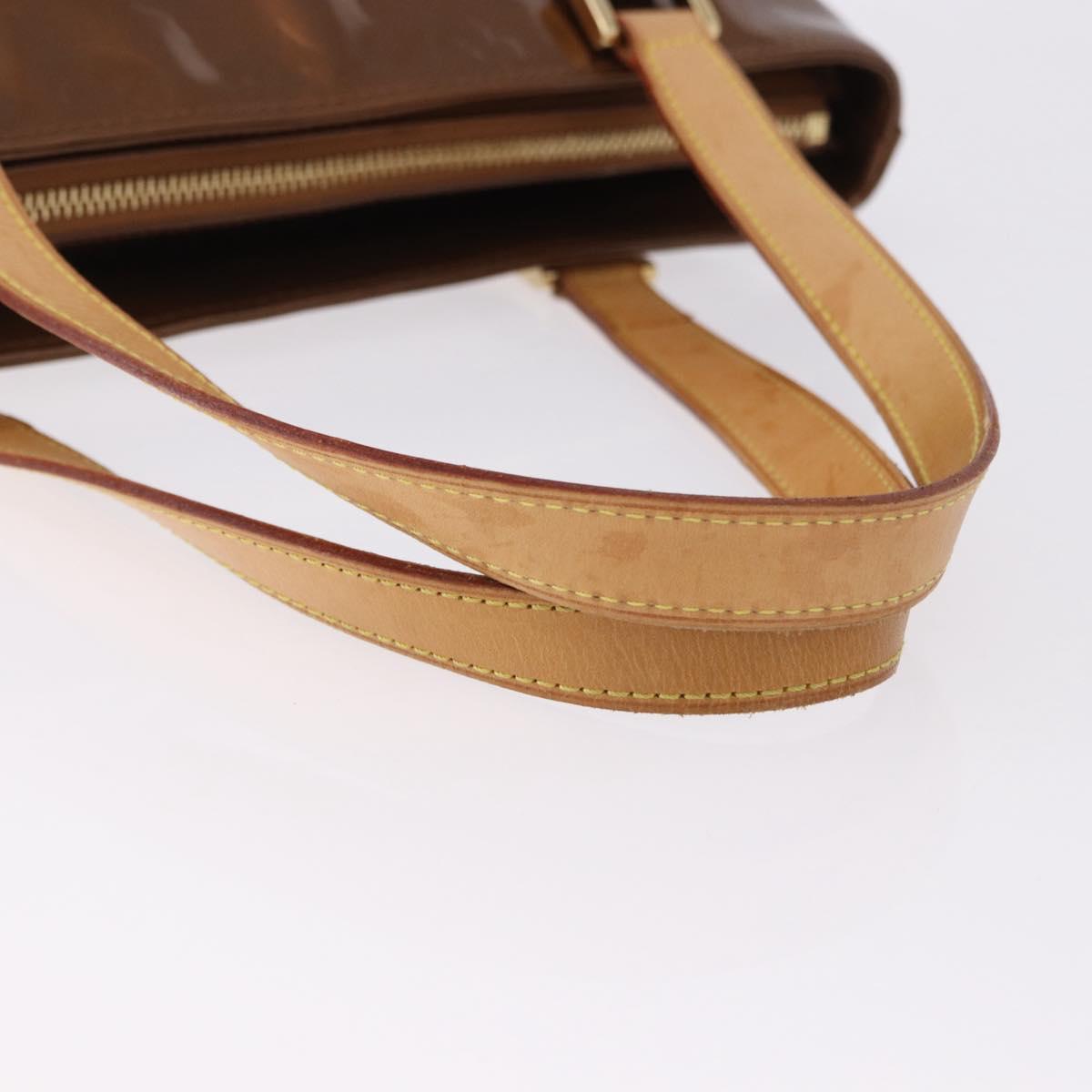LOUIS VUITTON Monogram Vernis Houston Hand Bag Bronze M91122 LV Auth 194955V