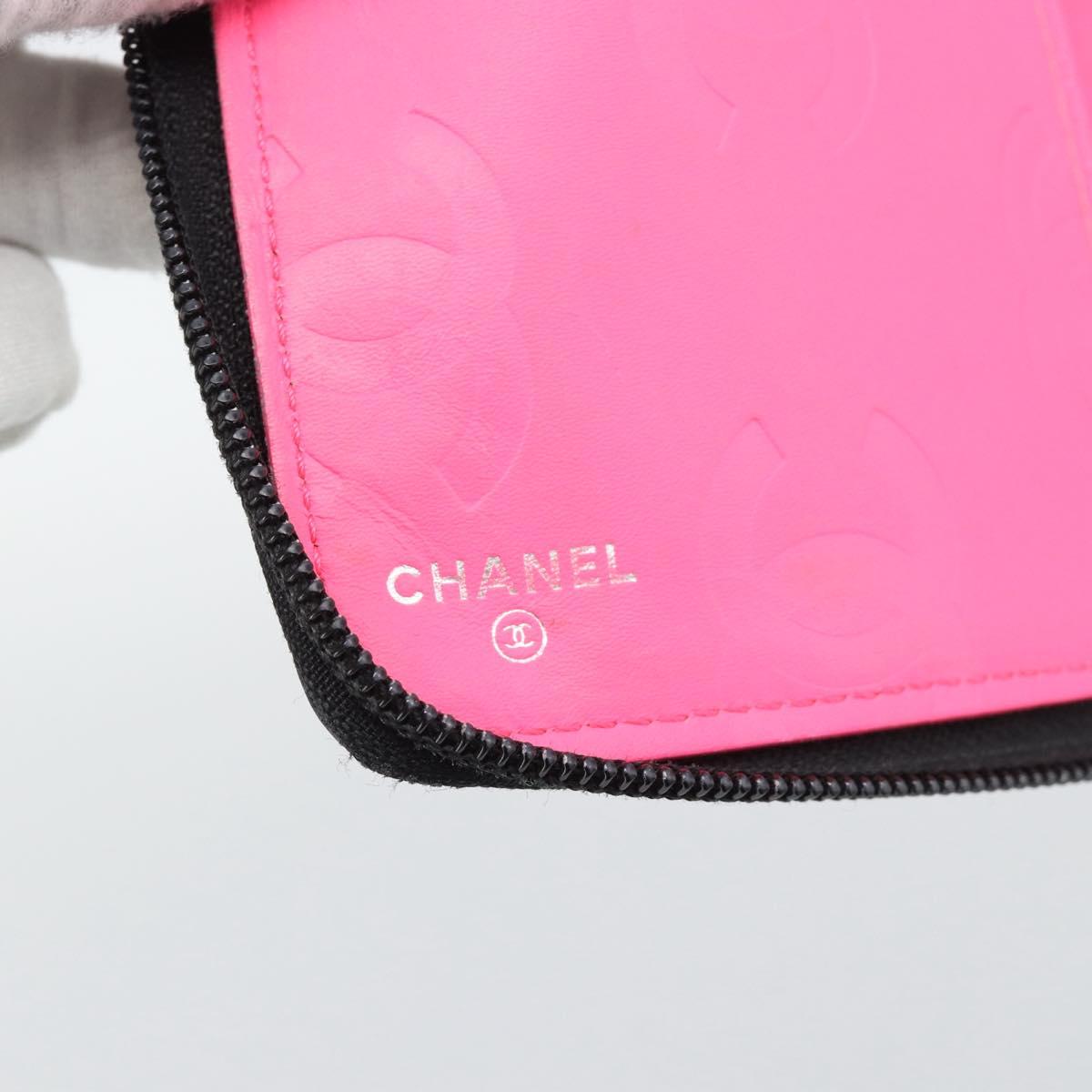 CHANEL Matelasse Cambon Line Long Wallet Leather Black Silver CC Auth 194957